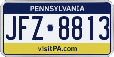 PA license plate JFZ8813
