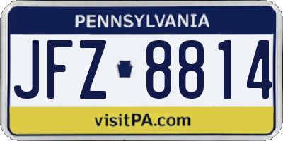 PA license plate JFZ8814