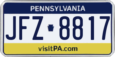 PA license plate JFZ8817
