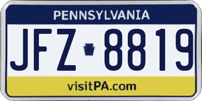 PA license plate JFZ8819