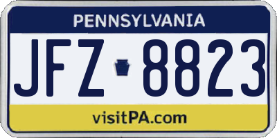 PA license plate JFZ8823