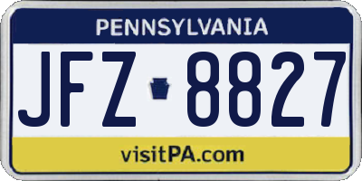 PA license plate JFZ8827