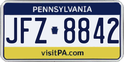 PA license plate JFZ8842