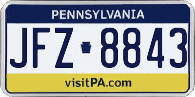 PA license plate JFZ8843
