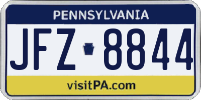 PA license plate JFZ8844