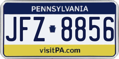 PA license plate JFZ8856