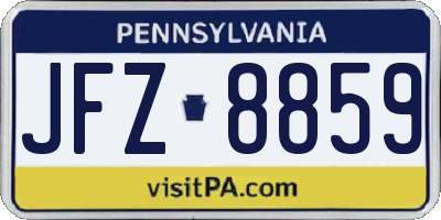 PA license plate JFZ8859