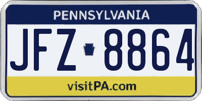 PA license plate JFZ8864