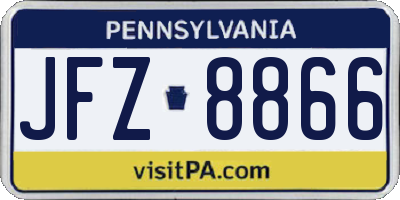PA license plate JFZ8866