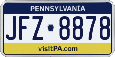 PA license plate JFZ8878
