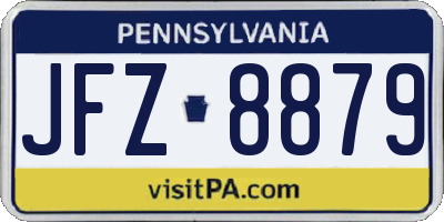 PA license plate JFZ8879