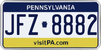 PA license plate JFZ8882