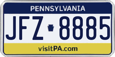 PA license plate JFZ8885