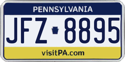 PA license plate JFZ8895