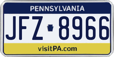 PA license plate JFZ8966