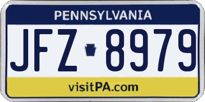 PA license plate JFZ8979