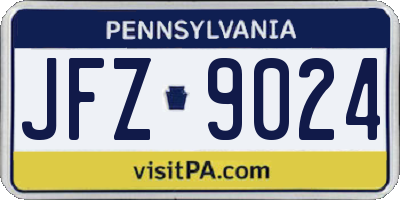 PA license plate JFZ9024
