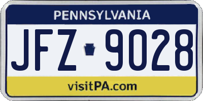 PA license plate JFZ9028