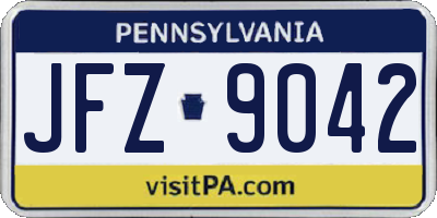 PA license plate JFZ9042