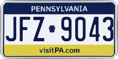 PA license plate JFZ9043