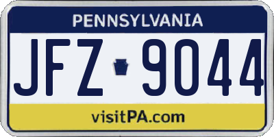 PA license plate JFZ9044