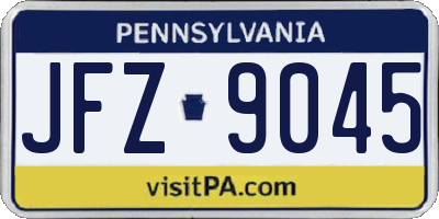 PA license plate JFZ9045