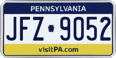 PA license plate JFZ9052