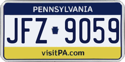 PA license plate JFZ9059