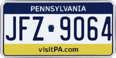 PA license plate JFZ9064