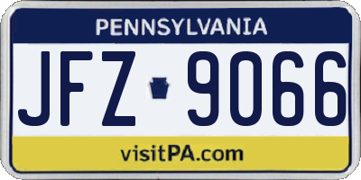 PA license plate JFZ9066