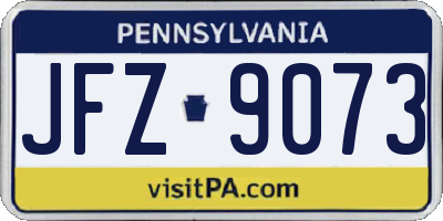 PA license plate JFZ9073
