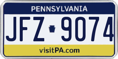 PA license plate JFZ9074