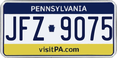 PA license plate JFZ9075