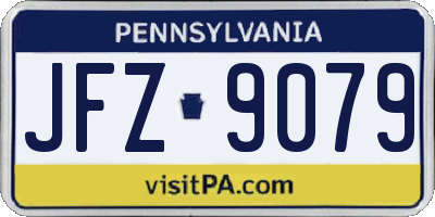PA license plate JFZ9079