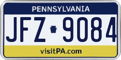 PA license plate JFZ9084