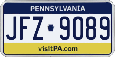 PA license plate JFZ9089