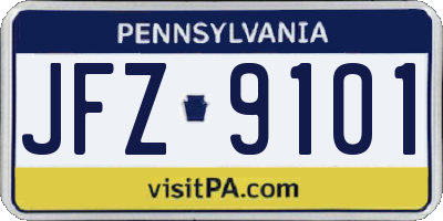 PA license plate JFZ9101