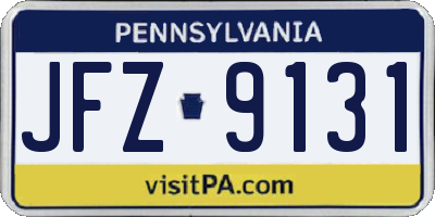 PA license plate JFZ9131