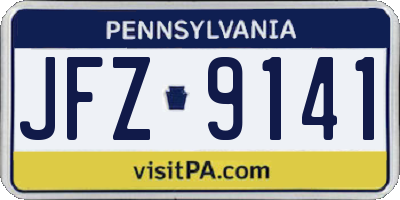 PA license plate JFZ9141