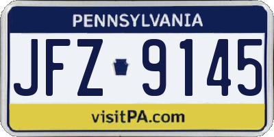 PA license plate JFZ9145