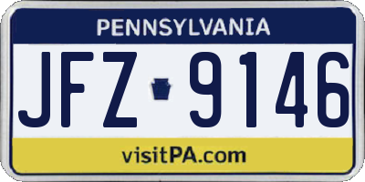 PA license plate JFZ9146
