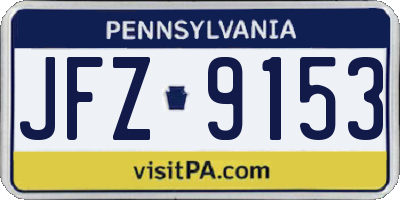 PA license plate JFZ9153
