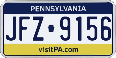 PA license plate JFZ9156