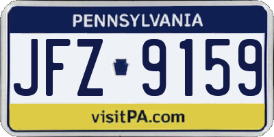 PA license plate JFZ9159