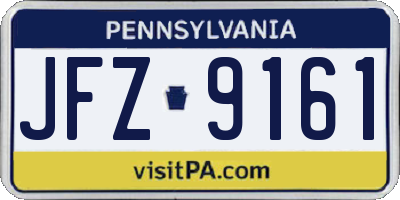 PA license plate JFZ9161