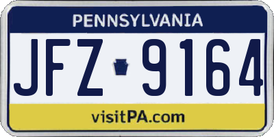 PA license plate JFZ9164
