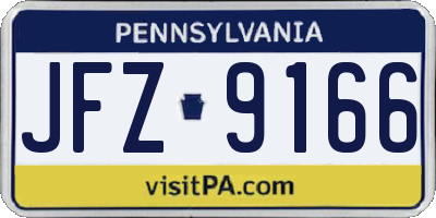 PA license plate JFZ9166