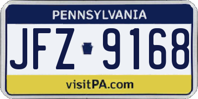 PA license plate JFZ9168