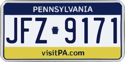 PA license plate JFZ9171