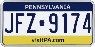PA license plate JFZ9174
